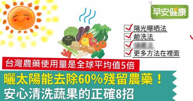 曬太陽能去除60％殘留農藥！安心清洗蔬果的正確8招
