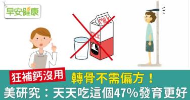 轉骨不需偏方！美研究：天天吃這個47％發育更好