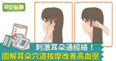 刺激耳朵通經絡！圖解耳朵穴道按摩改善高血壓