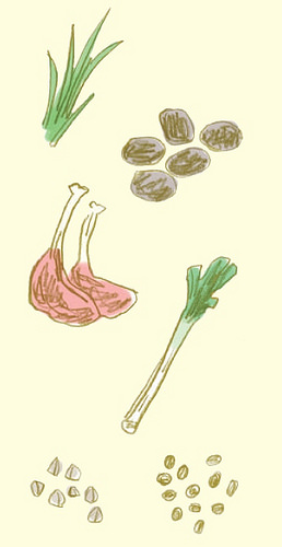 能緩和腰痛的食物:韭菜、黑豆、帶骨羊肉、大蔥、薑、薏仁、紅豆、茴香、丁香