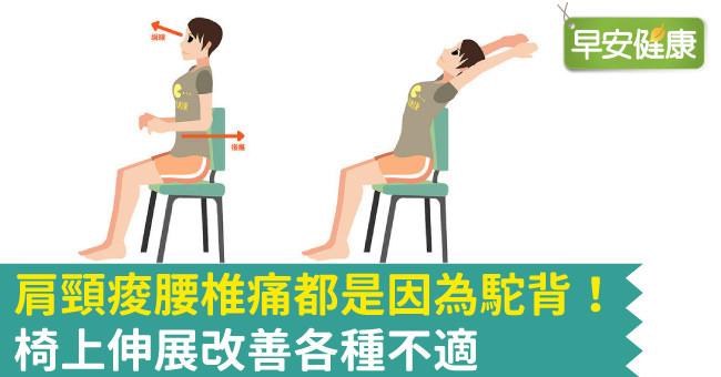 肩頸痠腰椎痛都是因為駝背！椅上伸展改善各種不適
