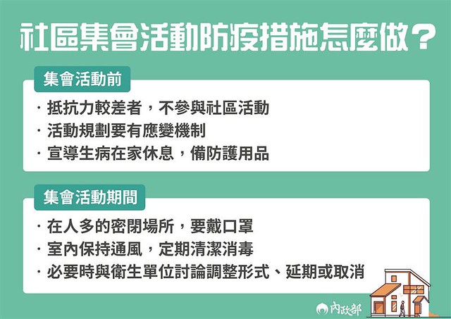 社區集會活動防疫措施怎麼做？