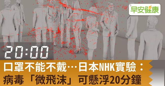 口罩不能不戴…日本NHK實驗：病毒「微飛沫」可懸浮20分鐘