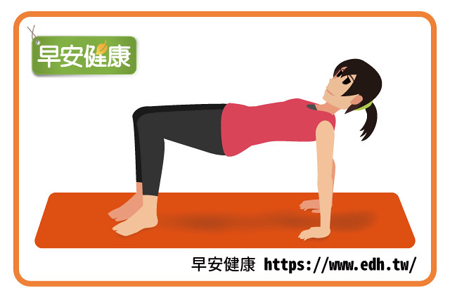 減少內臟脂肪體操：雙手雙腳著地撐起身體成一直線