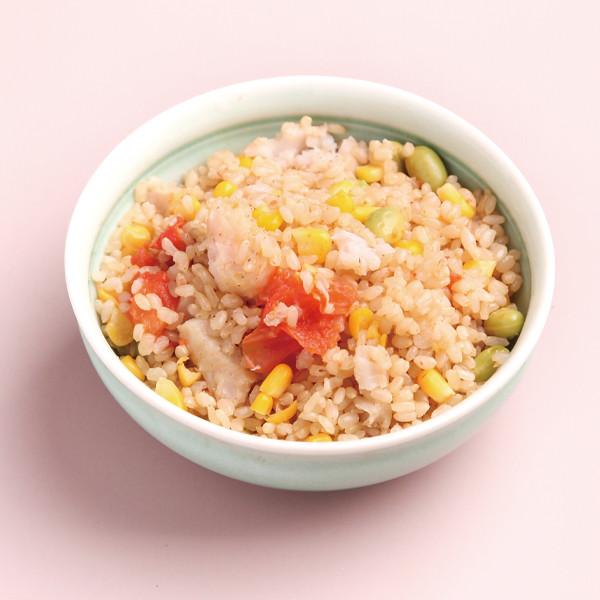 【主食】巴沙魚時蔬糙米飯