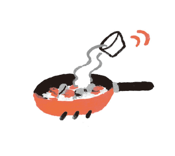 4. 所有食材的表面都均勻沾到油之後， 倒入高湯，煮到所有食材變軟為止。