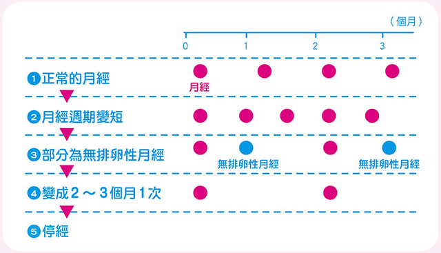 停經來臨時的月經模式