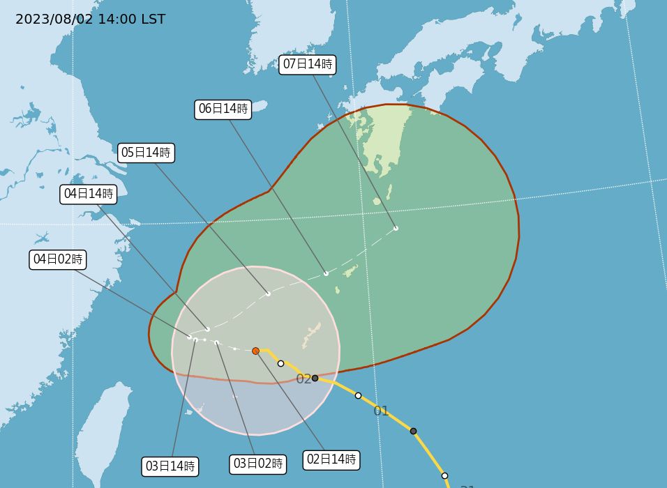 卡努颱風最新路徑圖