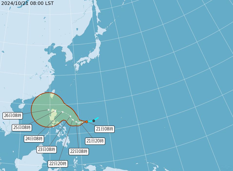 熱帶性低氣壓TD24預測路徑