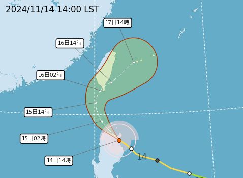 天兔颱風最新預測路徑