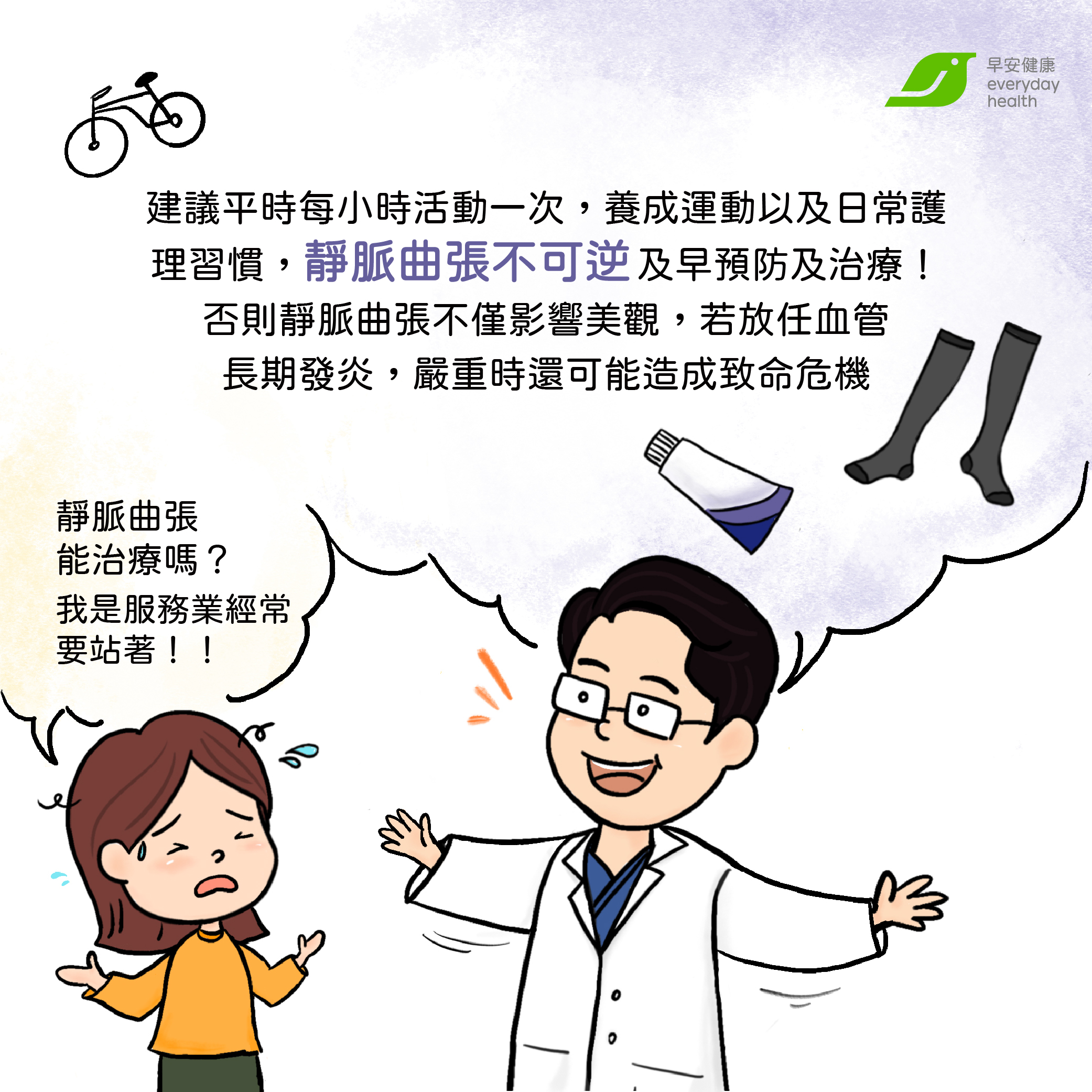 靜脈曲張不可逆,應及早治療預防
