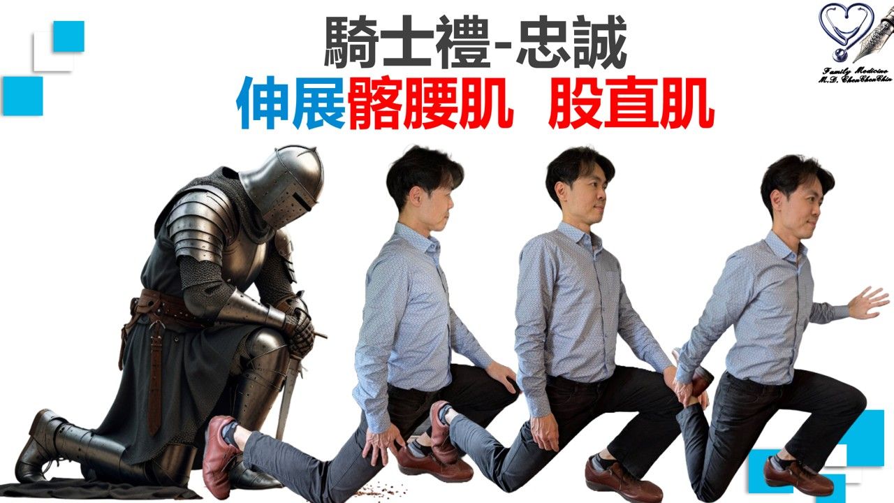 陳承勤醫師_下交叉症候群_騎士行禮_股直肌、髂腰肌伸展