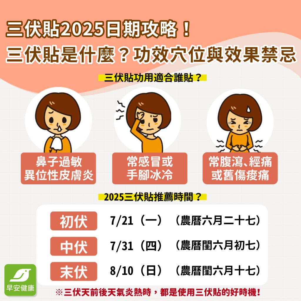 三伏貼2025日期攻略！三伏貼是什麼？功效穴位與效果禁忌