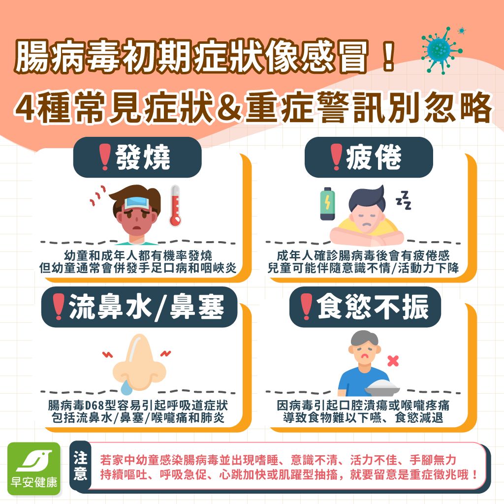 腸病毒初期症狀有哪些？腸病毒傳染途徑、潛伏期、預防重症方法