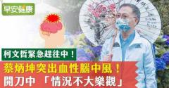 台北市副市長蔡炳坤出血性腦中風！開刀中 「情況不大樂觀」