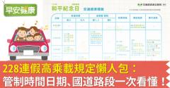 清明節連假高乘載管制時間規定整理包：宜蘭國五以外高乘載管制路段一次看懂