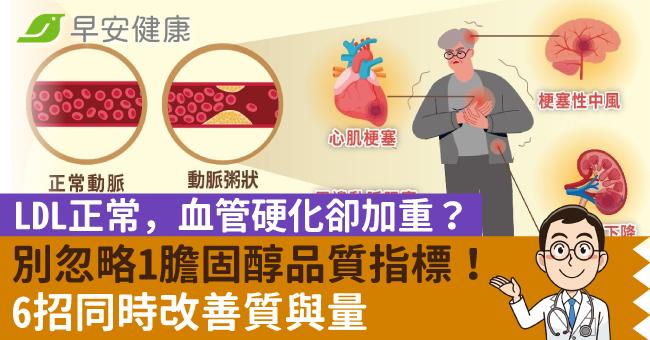 LDL正常，血管硬化卻加重？別忽略1膽固醇品質指標！6招同時改善質與量