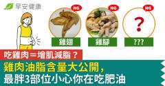 吃雞肉＝增肌減脂？雞肉油脂含量大公開，最胖3部位小心你在吃肥油