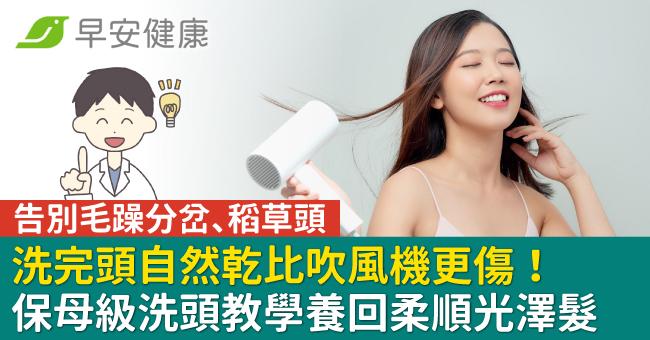 洗完頭自然乾比吹風機更傷！保母級洗頭教學從稻草頭養回柔順光澤髮